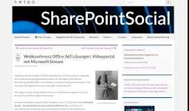 
							         Webkonferenz Office 365 Lösungen: Videoportal ... - SharePoint Social								  
							    