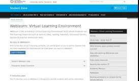 
							         Weblearn: Virtual Learning Environment - Student Zone								  
							    