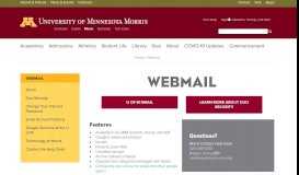 
							         Webmail | University of Minnesota, Morris								  
							    