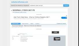 
							         webmail.cyber.net.pk at WI. Roundcube Webmail :: Welcome ...								  
							    