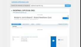 
							         webmail.dpcdsb.org at Website Informer. Outlook. Visit ...								  
							    