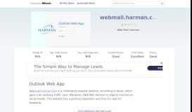 
							         Webmail.harman.com website. Outlook Web App.								  
							    