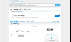 
							         webmail.hclinsys.com at WI. HCLI Web Mail Login								  
							    