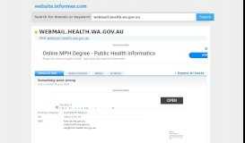 
							         webmail.health.wa.gov.au at WI. Something went wrong								  
							    