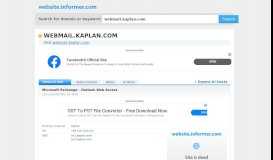 
							         webmail.kaplan.com at WI. Microsoft Exchange - Outlook Web ...								  
							    