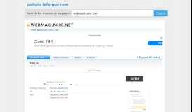 
							         webmail.mhc.net at Website Informer. Outlook. Visit Webmail ...								  
							    