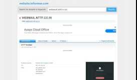 
							         webmail.nttf.co.in at WI. NTTF WebMail - Website Informer								  
							    