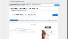 
							         webmail.oxfordhealth.nhs.uk at Website Informer. Sign In. Visit ...								  
							    