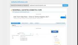 
							         webmail.saintelizabeth.com at Website Informer. Sign In. Visit ...								  
							    