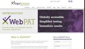 
							         WebPAT - Physical Abilities Testing Software - ErgoScience								  
							    