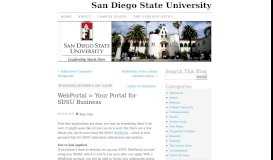 
							         WebPortal = Your Portal for SDSU Business | San Diego State ...								  
							    