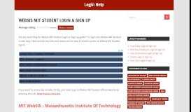 
							         Websis Mit Student Login & sign in guide, easy process to ...								  
							    