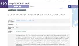 
							         Website: EU Immigration Portal. Moving to the European Union ...								  
							    