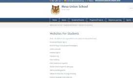 
							         Websites For Students – Mesa Union School								  
							    