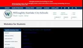 
							         Websites for Students - Willoughby-Eastlake City Schools								  
							    