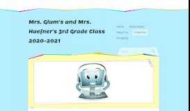 
							         Websites - Mrs. Glum's and Mrs. Haefner's 3rd Grade Class								  
							    