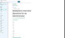 
							         WebSphere Interview Questions for an Administrator | Application ...								  
							    