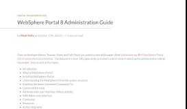 
							         WebSphere Portal 8 Administration Guide - Perficient Blogs								  
							    