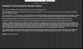 
							         WebSphere Virtual Enterprise Dynamic Clusters								  
							    