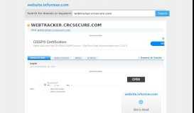 
							         webtracker.crcsecure.com at Website Informer. Login. Visit ...								  
							    