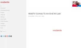 
							         WebTV Comes To An End At Last - ReadWrite								  
							    