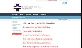 
							         webview tutorials | Summit View Clinic | Puyallup WA								  
							    
