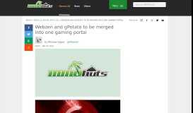 
							         Webzen and gPotato to be merged into one gaming portal | MMOHuts								  
							    