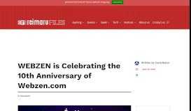 
							         WEBZEN is Celebrating the 10th Anniversary of Webzen.com								  
							    