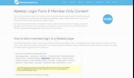 
							         Weebly Login Form & Member Only Content - MembershipWorks								  
							    