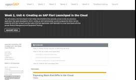 
							         Week 2, Unit 4: Creating an SAP Fiori Launchpad in the Cloud ...								  
							    