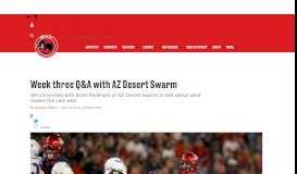 
							         Week three Q&A with AZ Desert Swarm - Viva The Matadors								  
							    
