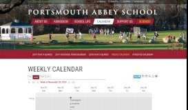 
							         Weekly Calendar - Portsmouth Abbey School								  
							    
