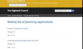 
							         Weekly list of planning applications - Highland Council								  
							    