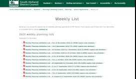 
							         Weekly Lists - South Holland District Council								  
							    