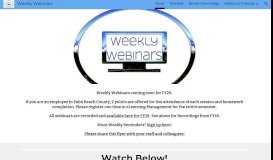 
							         Weekly Webinars - Google Sites								  
							    