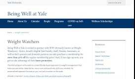 
							         Weight Watchers | Being Well at Yale								  
							    