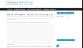 
							         WEIGHT WATCHERS ONLINE Consumer Complaints								  
							    
