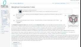 
							         Weighted Companion Cube - Portal Wiki								  
							    
