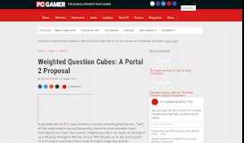 
							         Weighted Question Cubes: A Portal 2 Proposal | PC Gamer								  
							    
