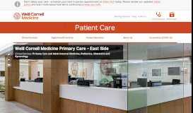 
							         Weill Cornell Medicine Primary Care - East Side | Weill Cornell Medicine								  
							    