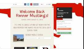 
							         Welcome Back Renner Mustangs! | Smore Newsletters								  
							    
