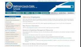 
							         Welcome Employees - Baltimore County Public Schools								  
							    