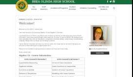 
							         Welcome! – KIMBERLY CUEVAS – Brea Olinda High School								  
							    