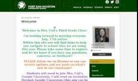
							         Welcome – Mrs. Clare Coil – Fort Sam Houston Elementary School								  
							    