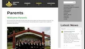 
							         Welcome Parents | Whakatane High School								  
							    