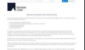 
							         Welcome - Riordan Clinic								  
							    