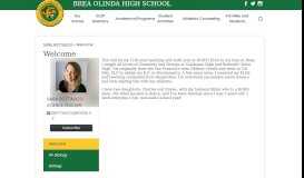 
							         Welcome – SARA BOTTALICO – Brea Olinda High School								  
							    