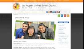 
							         Welcome Students – Students – Los Angeles Unified School District								  
							    