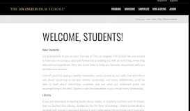 
							         Welcome, Students! - The Los Angeles Film School								  
							    