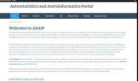 
							         Welcome to ASAIP — Astrostatistics and Astroinformatics Portal								  
							    